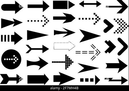 Illustration de différentes flèches isolées sur blanc Illustration de Vecteur