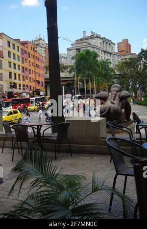 Sculpture Fernando Botero sur la place principale, Medellin, Colombie Banque D'Images