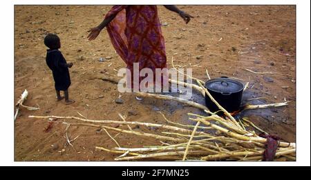 CRISE DE LA FAIM EN MAURITANIE Voir l'histoire McCarthy Le village de Glaibatt Nour, frappé par la faim, dans la sécheresse d'Aftout Région de Mauritanie photo par David Sandison Banque D'Images