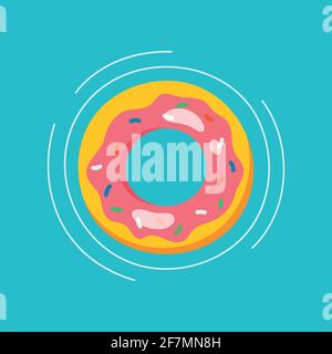 Bouée de sauvetage plate, anneau de natation gonflable. Illustration vectorielle. Illustration de Vecteur