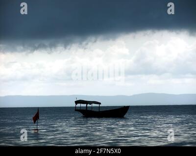 Une tempête sur la mer à Kaep, au Cambodge Banque D'Images