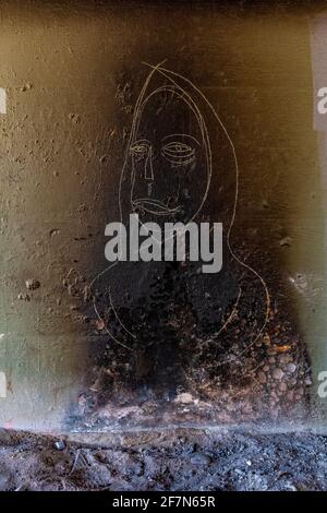 graffiti Under Bridge Boulevard Overpass, Albuquerque, Nouveau-Mexique Banque D'Images