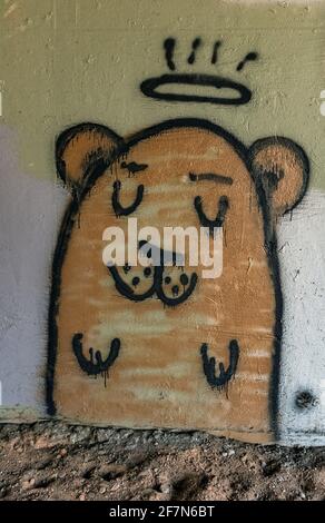 graffiti Under Bridge Boulevard Overpass, Albuquerque, Nouveau-Mexique Banque D'Images