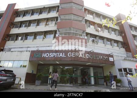 salvador, bahia / brésil - 31 juillet 2019 : façade de l'hôpital général d'État - HGE - dans la ville de Salvador. *** Légende locale *** Banque D'Images