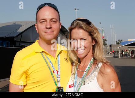 Monza, Italie - 09 septembre 2012 : Championnat du monde de Formule 1 de la FIA à l'Autodromo Nazionale di Monza avec Benjamin Treynor Sloss (USA) Vice-président Google et épouse avec une Ferrari 512. Paddock, Fahrerlager, Scuderia, directeur, | utilisation dans le monde entier Banque D'Images