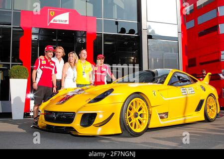 Monza, Italie - 09 septembre 2012 : Championnat du monde de Formule 1 de la FIA à l'Autodromo Nazionale di Monza avec Benjamin Treynor Sloss (USA) Vice-président Google et épouse avec une Ferrari 512. Fernando Alonso, Luca di Montezemolo, Felipe Massa, Scuderia Ferrari, | utilisation dans le monde entier Banque D'Images