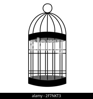 icône de cage d'oiseau sur fond blanc. style plat. symbole de cage. affiche de cage d'oiseau vide. Banque D'Images