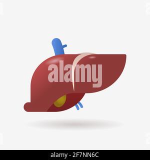 icône du foie anatomique corps humain anatomie interne biologie santé concept médical plat Illustration de Vecteur