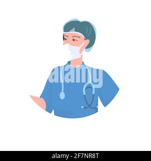 femme médecin chirurgien avec stéthoscope dans un portrait de concept de santé uniforme Illustration de Vecteur