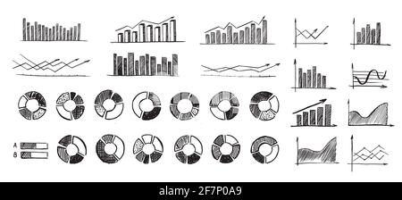 Icônes graphiques et graphiques, définir à la main . Vecteur Banque D'Images