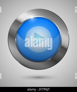 Bouton de lecture EPS10. Parfait pour votre site Web ou application ou pour toute utilisation que vous voulez en faire. Illustration de Vecteur