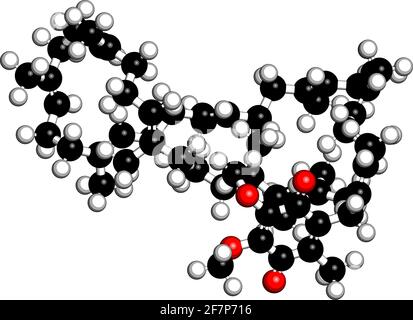 Molécule de coenzyme Q10 (ubiquinone, ubidecarenone, CoQ10), structure chimique. Joue un rôle essentiel dans la production d'énergie cellulaire; a antiox Illustration de Vecteur