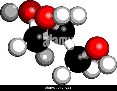 Molécule de glycérol (glycérine). Produit à partir de triglycérides à la graisse et à l'huile. Utilisé comme édulcorant, solvant et conservateur dans les aliments et les médicaments. Rendu 3D. À Illustration de Vecteur