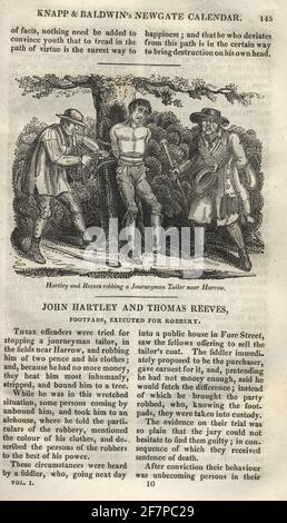 Dans le calendrier Newgate. John Hartley et Thomas Reeves, papas de pied, qui ont été exécutés à Tyburn le 4 mai 1722 Banque D'Images