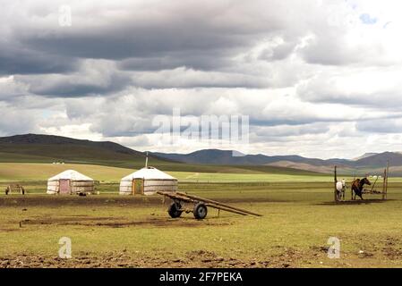 Paysage naturel dans la vallée de Hogno Han Mongolie Banque D'Images