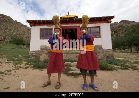 Salle de classe mongole isolée photographiée dans la vallée de Hogno Han Mongolie Banque D'Images