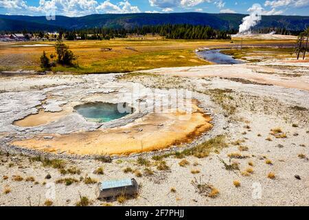 Dépression Geyser. Parc national de Yellowstone. Wyoming. ÉTATS-UNIS. Banque D'Images