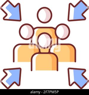 Icône de couleur RVB du point d'assemblage Illustration de Vecteur