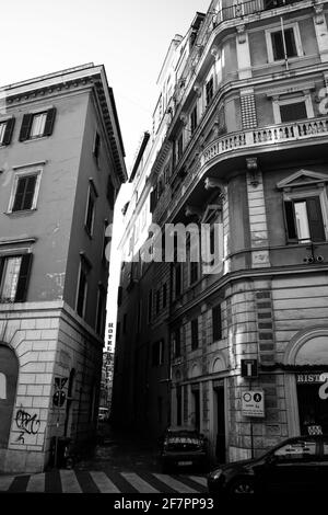 Coin de la via della Cordonata, 26 rue. Rome, Italie Banque D'Images