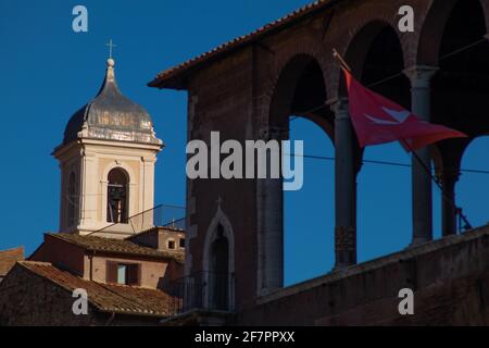 Église San Giovanni Battista dei Cavalieri di Rodi et Ordinariato Militare per l'Italia. Rome, Italie Banque D'Images