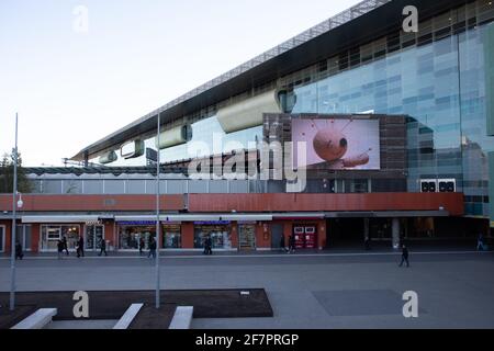 Vue sur la station de métro Tiburtina Rome, Italie Banque D'Images