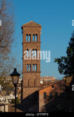 Détails de la Basilique de Santa Francesca Romana, Rome, Italie Banque D'Images