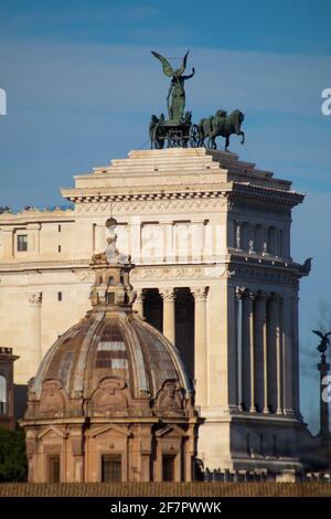 Transport du monument Altare della Patria, Rome, Italie Banque D'Images