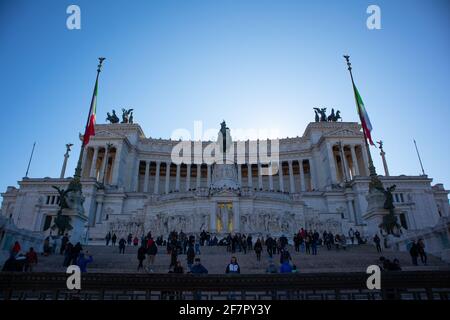 Vue sur le monument Altare della Patria, Rome, Italie Banque D'Images