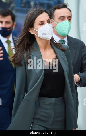 San Agustin de Guadalix, Madrid, Espagne. 9 avril 2021. LA REINE LETIZIA d'Espagne assiste à l'ouverture du Centre d'innovation et de formation Iberdrola à San Agustin de Guadalix, en Espagne. Credit: Jack Abuin/ZUMA Wire/Alay Live News Banque D'Images