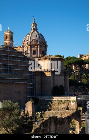 Détails de Chiesa Santi Luca e Martina martiri, Rome Italie Banque D'Images