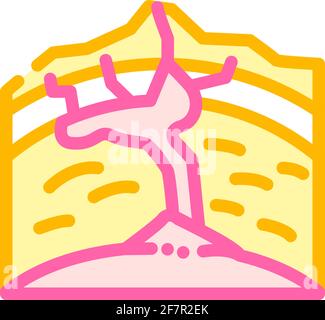 illustration vectorielle de l'icône de couleur du processus de formation volcano Illustration de Vecteur