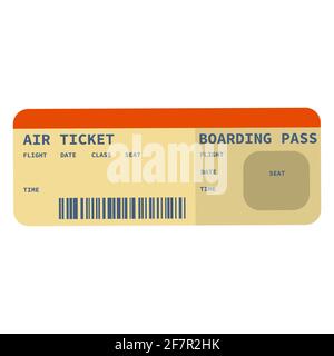 Conception moderne des billets d'avion avec heure de vol et nom du passager. Illustration vectorielle. Illustration de Vecteur