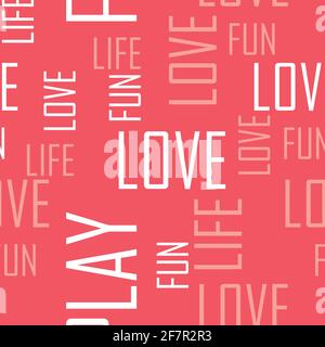 Amour typographie vecteur sans couture motif pour papier peint, textile , surface, mode , arrière-plan,carrelage, Papeterie, décoration, ameublement etc. Géométrique Illustration de Vecteur