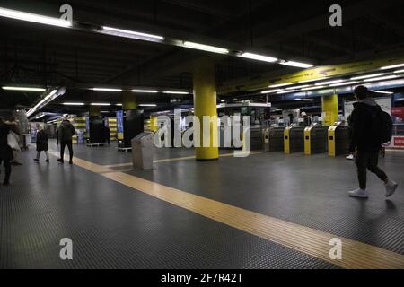 Vue sur la station de métro Tiburtina Rome, Italie Banque D'Images