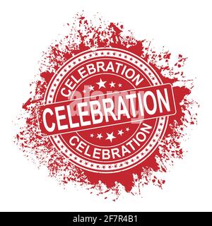 timbre de célébration et illustration sur fond blanc Banque D'Images