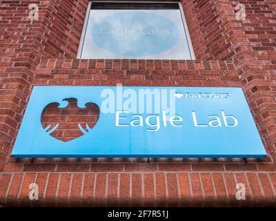 Incubateur d'entreprises et espace de travail partagé de Barclays Eagle Lab à Cambridge, Royaume-Uni. Barclays Eagle Labs est un réseau de plus de 20 laboratoires répartis dans tout le Royaume-Uni. Banque D'Images