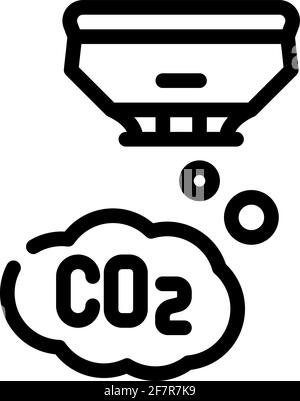 illustration vectorielle de l'icône de la ligne du capteur de co2 noire Illustration de Vecteur