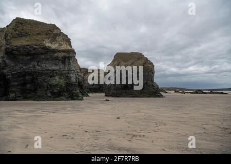 Gwithian et Towans est synonyme de production et d'extraction d'étain, le sable étant tamisé et traité pour extraire l'étain qu'il contient Banque D'Images