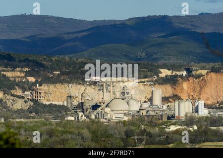 Usine de ciment Lafarge, Viviers, Ardeche, AURA, France Banque D'Images