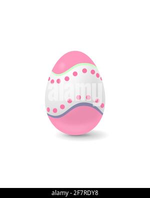 L'illustration vectorielle d'un œuf de Pâques coloré en position verticale est isolée sur un fond blanc. Illustration de Vecteur