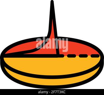 sundial couleur style simple vecteur de temps icône Illustration de Vecteur