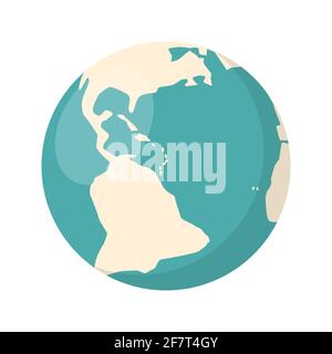 Une terre moderne et simple, un design parfait pour toutes les applications. Illustration du vecteur réseau isolé. Planète Terre. Carte du monde. Illustration de Vecteur