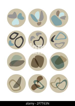 Des formes organiques, un design parfait pour toutes les utilisations. Collection de modèles de bannière d'arrière-plan de conception abstraite vectorielle. Motif vectoriel. Illustration de Vecteur