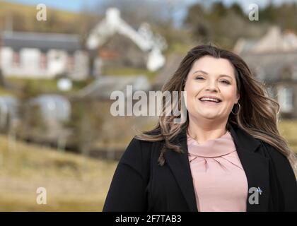 Wanlockhead, Écosse, Royaume-Uni. 9 avril 2021. PHOTO : Suzanne Blackley, candidate du parti Alba pour la région de l'Écosse du Sud. Crédit : Colin Fisher/Alay Live News Banque D'Images