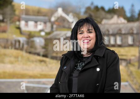 Wanlockhead, Écosse, Royaume-Uni. 9 avril 2021. PHOTO : Corri Wilson, candidat du parti Alba pour la région de l'Écosse du Sud. Crédit : Colin Fisher/Alay Live News Banque D'Images