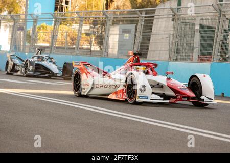 Rome, Italie. 09e avril 2021. 9 avril 2021, Rome, Circuito di Roma, ABB Formule E WM Rome: Shakedown, # 7 Sergio Sette Camara (BRA), Team DRAGON PENSKE AUTOSPORT, en arrière-plan # 17 Nyck de Vries (NED), Team Mercedes-EQ (Suisse/Croatie OUT) Credit: SPP Sport Press photo. /Alamy Live News Banque D'Images