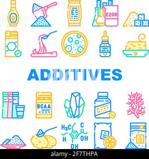 Additifs alimentaires Formula Collection Icons Set Vector Illustration de Vecteur