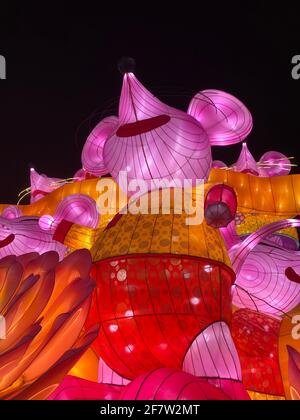 China Town à Singapour dans la soirée pendant Chinese New Célébrations de l'année Banque D'Images