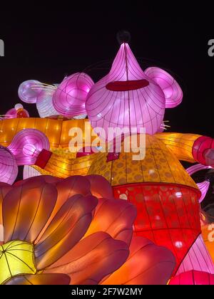 China Town à Singapour dans la soirée pendant Chinese New Célébrations de l'année Banque D'Images