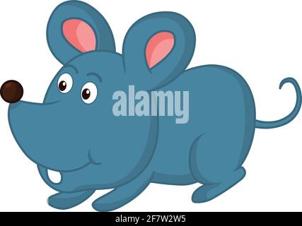 Rat de bande dessinée isolé sur fond blanc Illustration de Vecteur